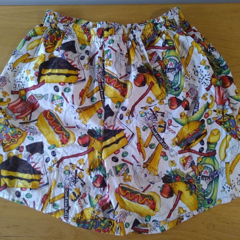Vintage Junk Food Parody Shorts Hola Cola Bootsie Roll Shorts
